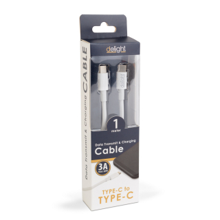 Adatkábel - USB Type-C - Type-C fehér 1 m - 55447C-WH